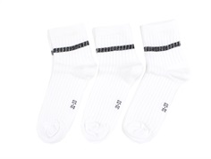 Name It bright white black glitter stripe socks (3-pack)
